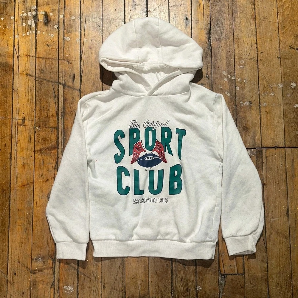The Original Sport Club Primark‎ Hoodie Boys 6-7 Years White Fleece Activewear